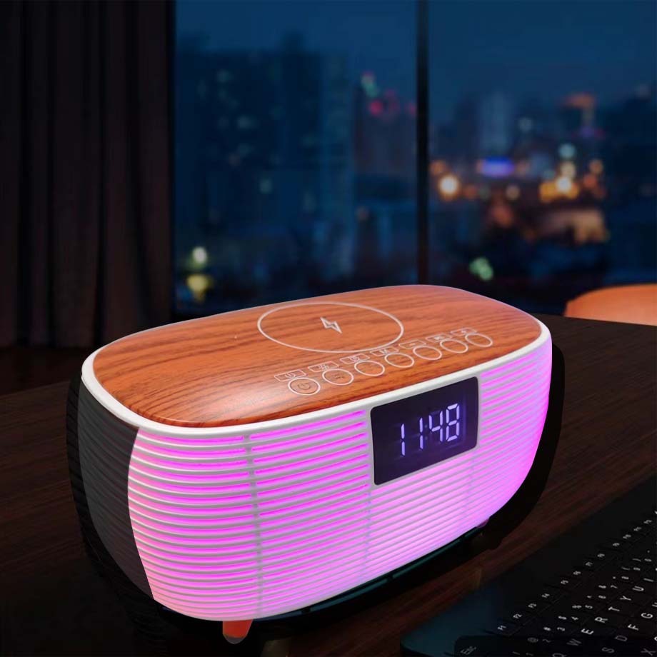 Bluetooth Wireless Charger Speaker Clock