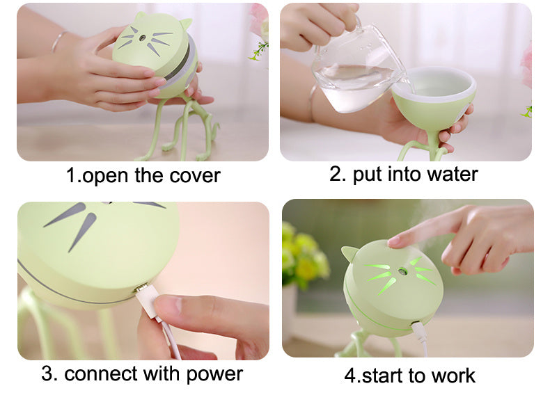 150ML Cat Ultrasonic Humidifier Aromatherapy