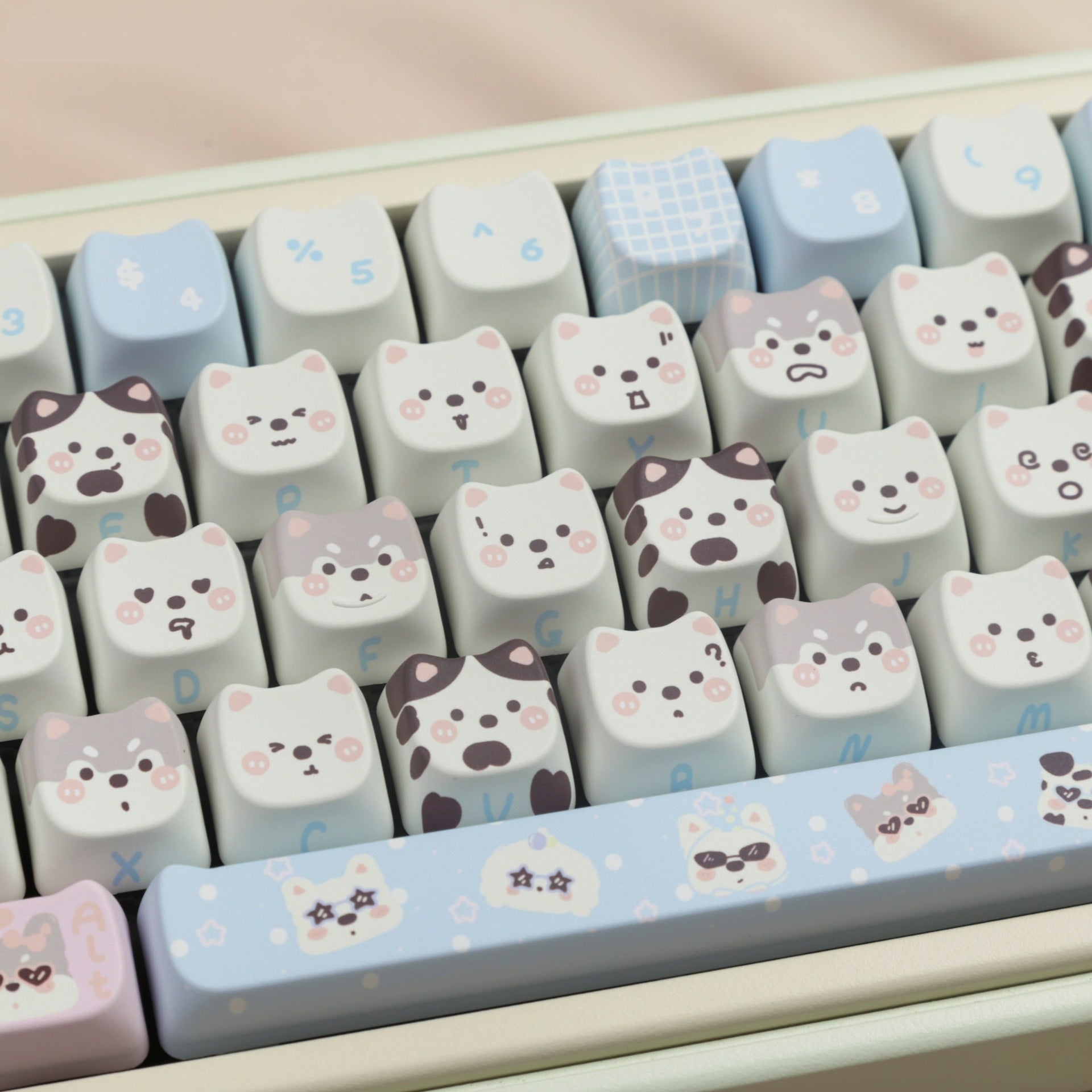 Cute Puppy Full Set PBT Sublimation Key