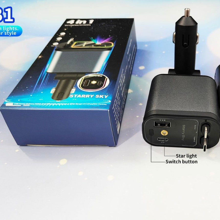 Starry Sky Ambience Light Car Charger