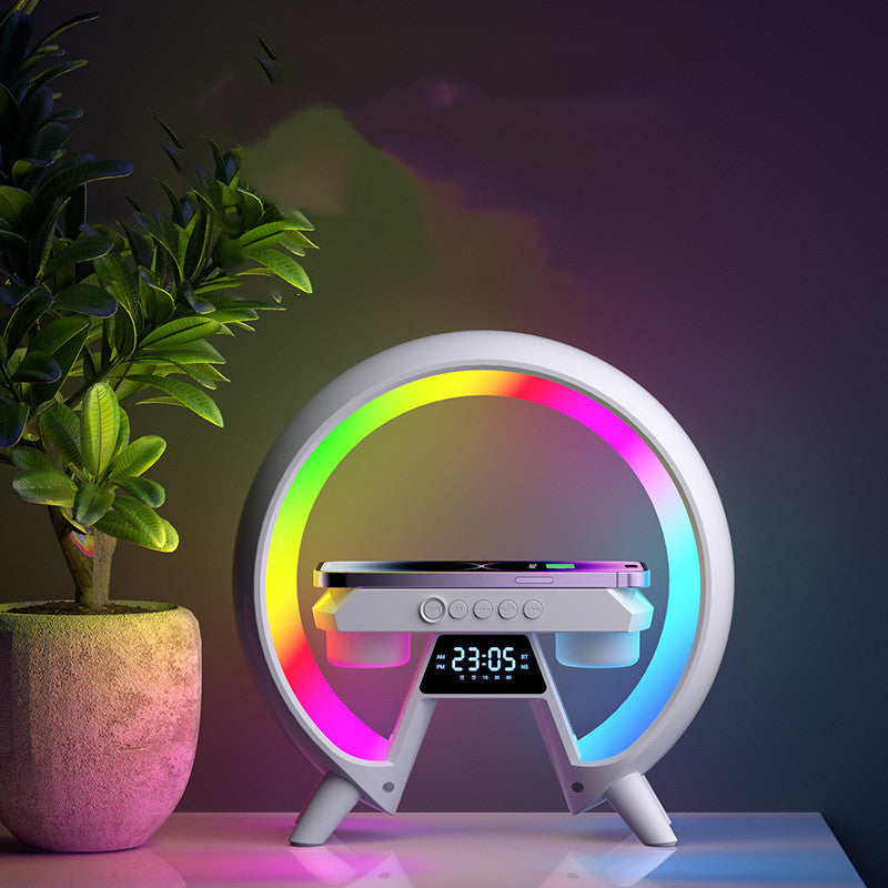 Colorful Bedside With Clock Light