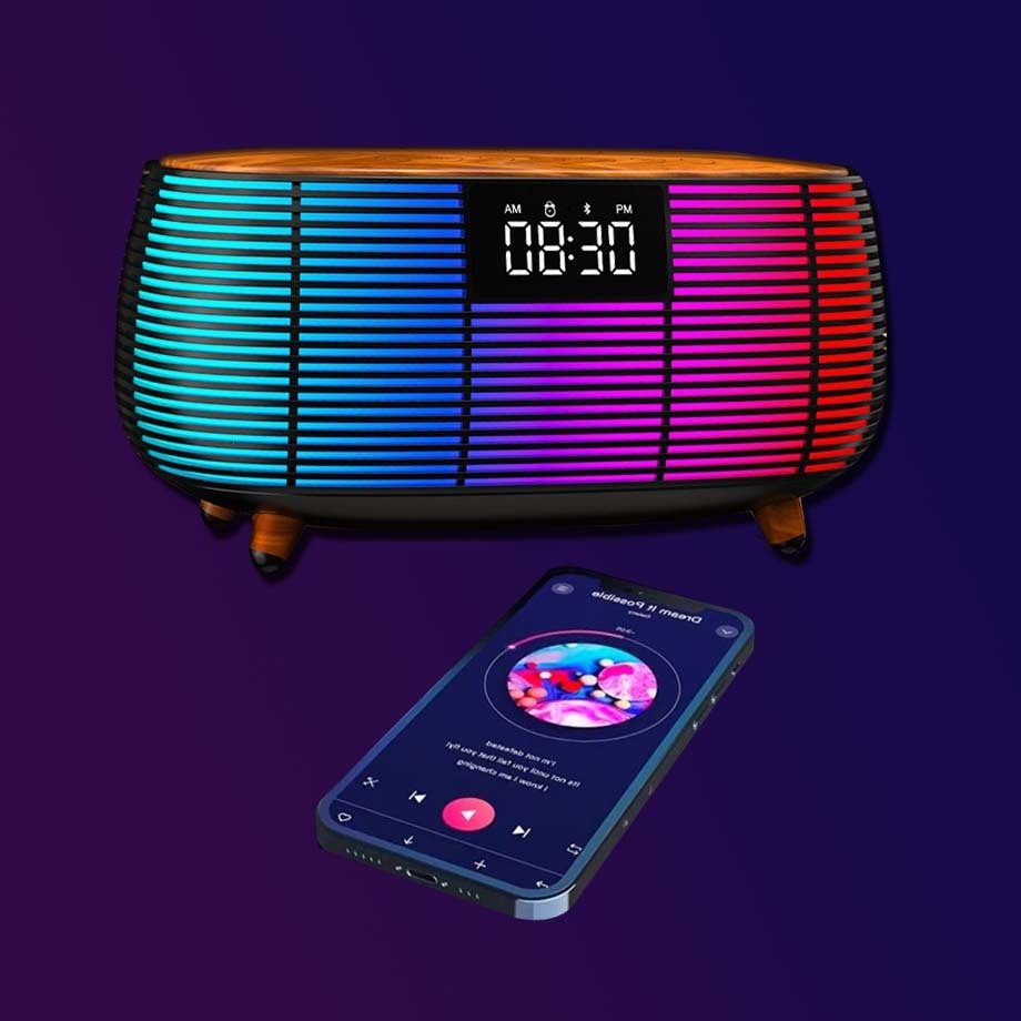 Bluetooth Wireless Charger Speaker Clock