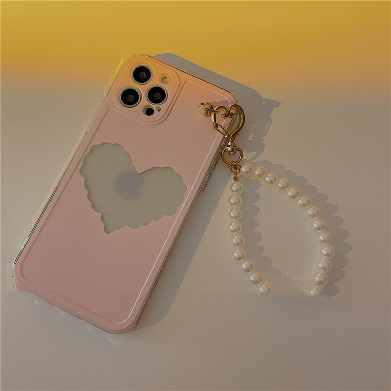 Ins Love Pearl Chain Mobile Phone Case