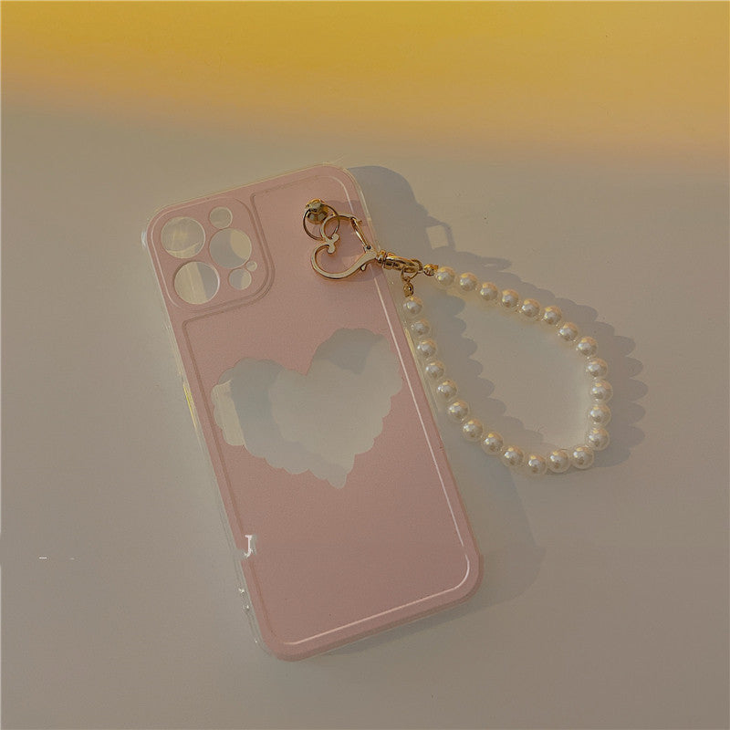 Ins Love Pearl Chain Mobile Phone Case