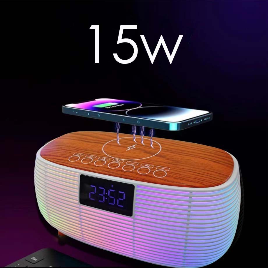 Bluetooth Wireless Charger Speaker Clock