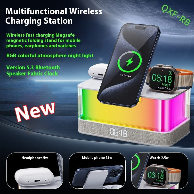 Desktop Bluetooth Speaker Clock Ambience Light