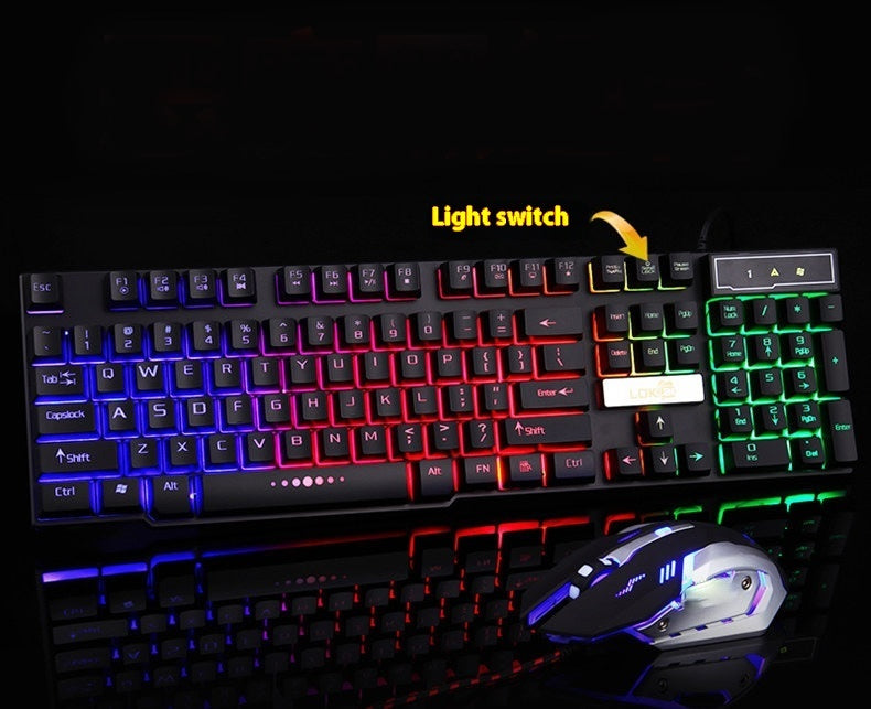 Industry gaming keyboard glowing
