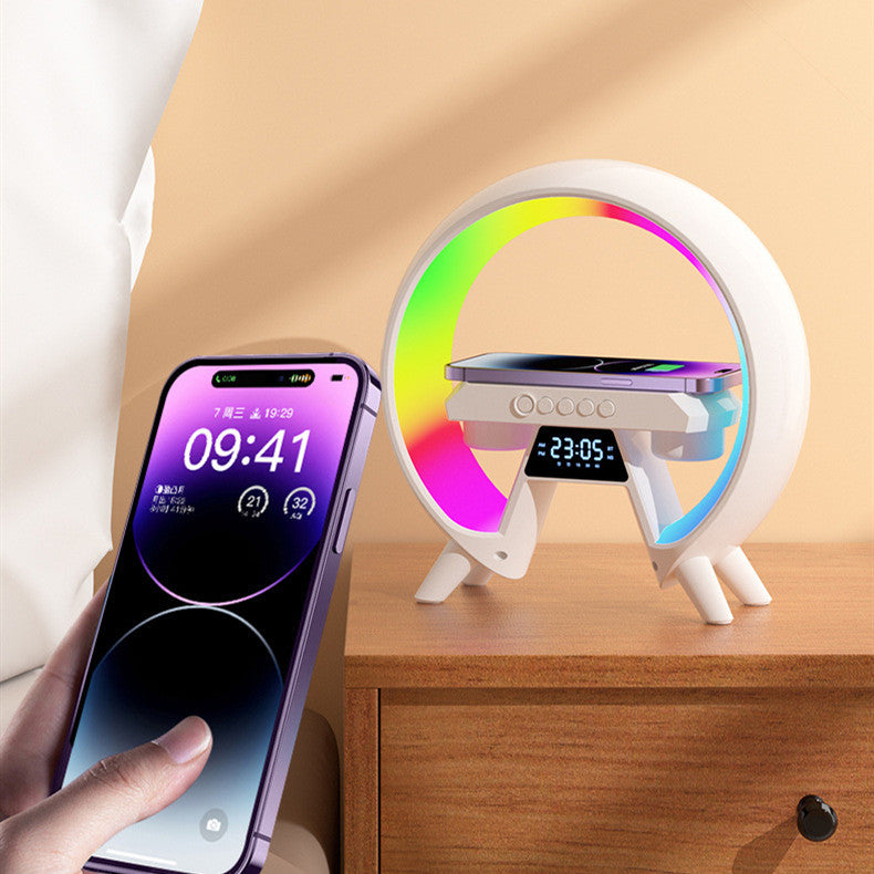 Colorful Bedside With Clock Light