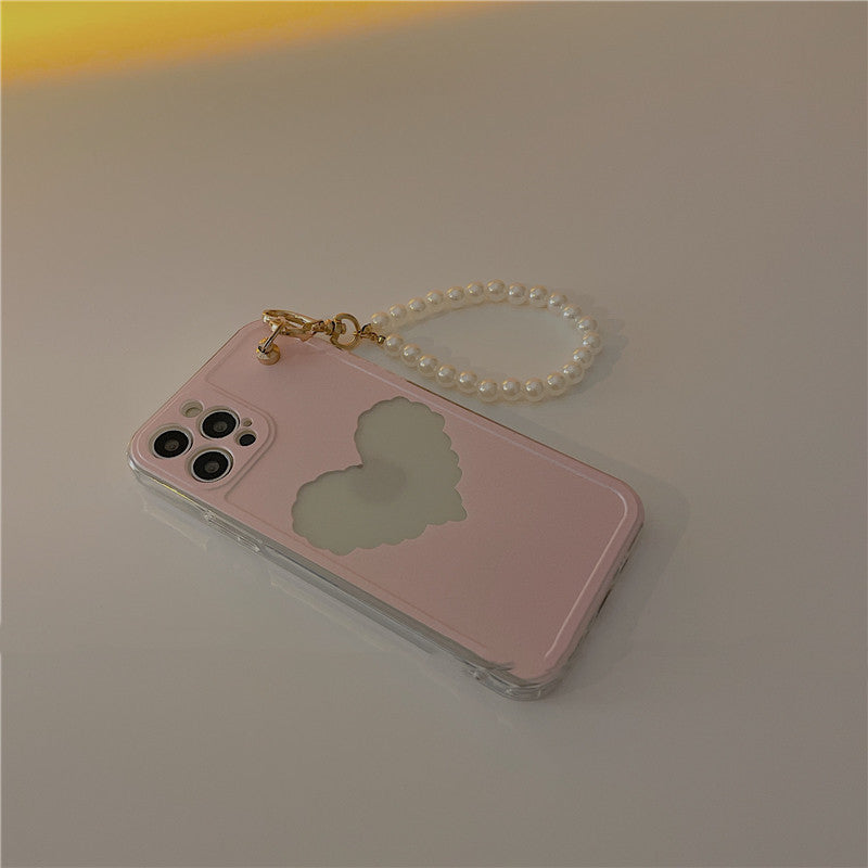 Ins Love Pearl Chain Mobile Phone Case