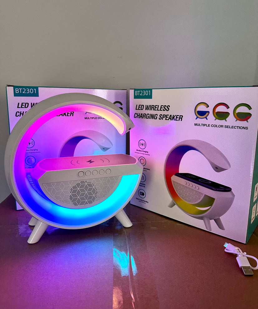 Colorful Bedside With Clock Light