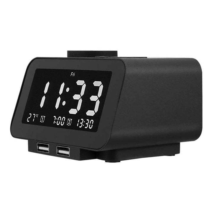 Digital Bedside Mute Dual USB Alarm Clock Radio
